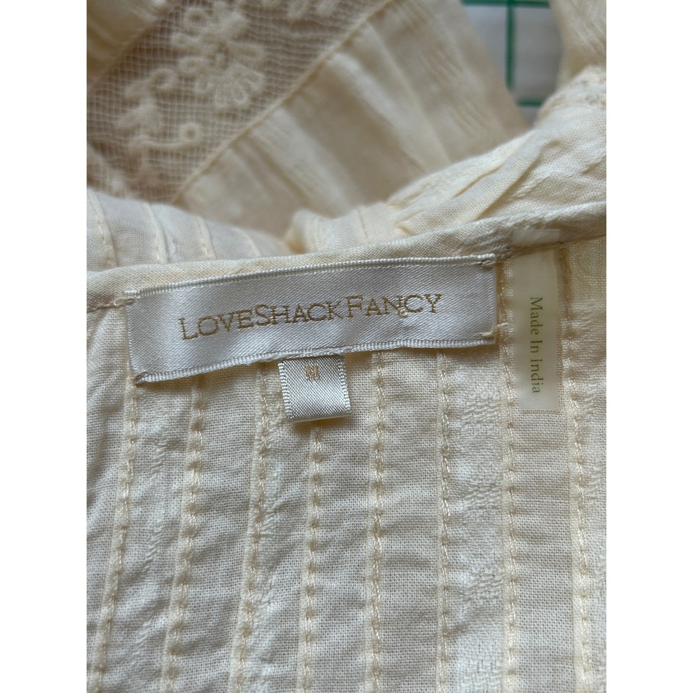 LoveShackFancy added Medium Cream Crochet Lace Ruffle Waist Cotton Magnolia Chic - Picture 3 of 14